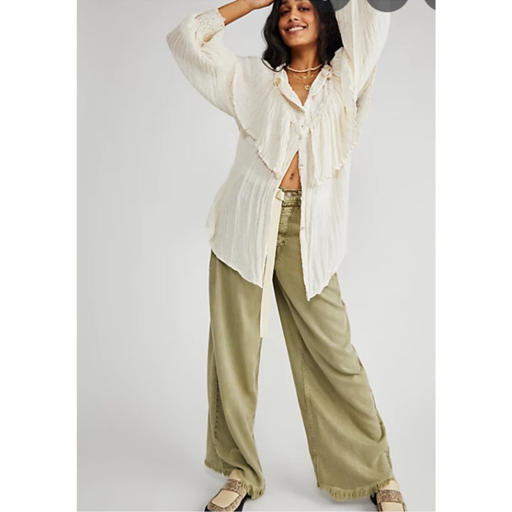 Free People JEN'S PIRATE BOOTY Alta Top In Natural XS NEW